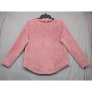 Loft Pink Fleece Cozy Warm Long Sleeve Sweater Womens Size Extra Small